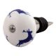Blue Runing Rein Deer Pattern Ceramic Wine Stopper (Pack Of One Piece)